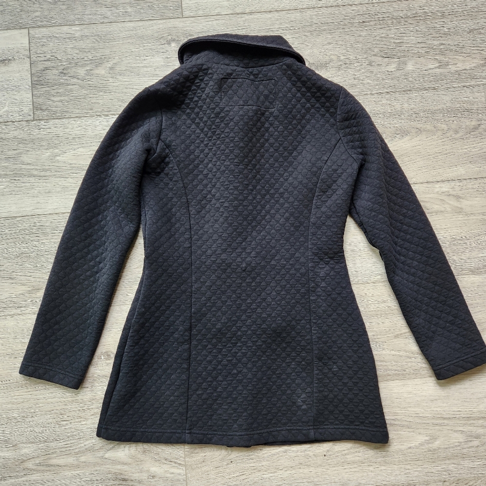 Sugarfly Black Quilted Coat Button Womens Small Fall Jacket Cotton - Picture 8 of 11
